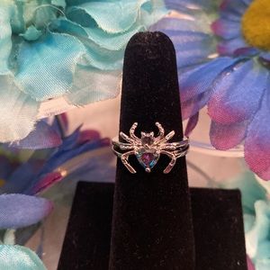 Mystic Topaz Spider Ring Purple & Blue Gemstoness CZ Diamond Accents NEW!